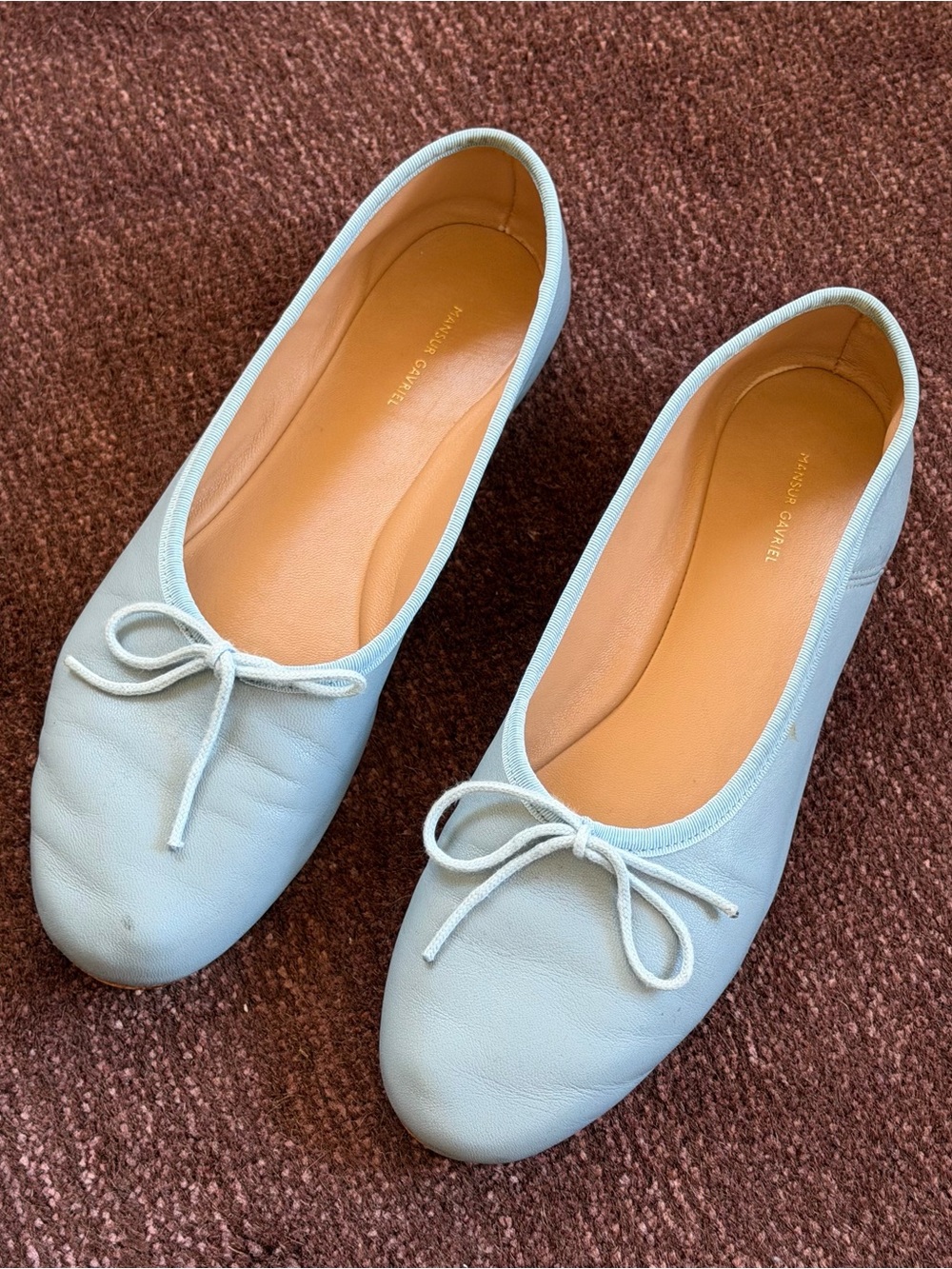 Mansur Gavriel Dream Ballet Flats in Baby Blue